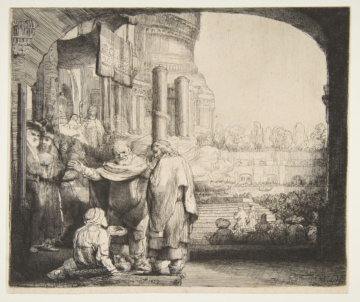 Rembrandt, “Peter ve John Tapınak Önünde Bir Sakatı İyileştirirken”, 1659